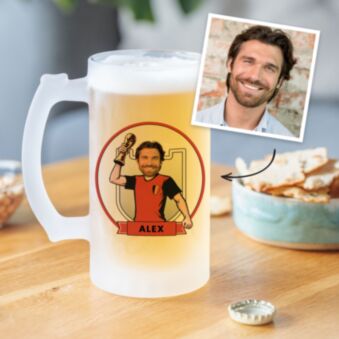Chope de bière personnalisée avec photo - Coupe du Monde