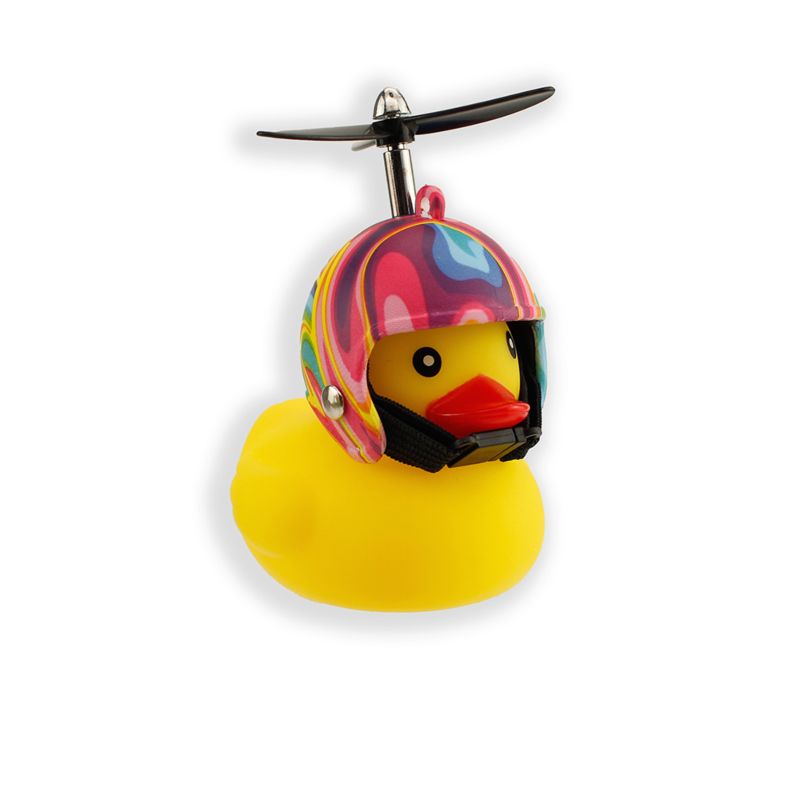 Canard en plastique pour vélo avec casque - Coloré
