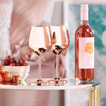 Verres à vin rose gold - Lot de 2