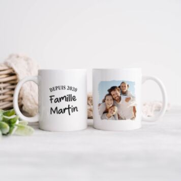 Mug personnalisé avec texte et photo