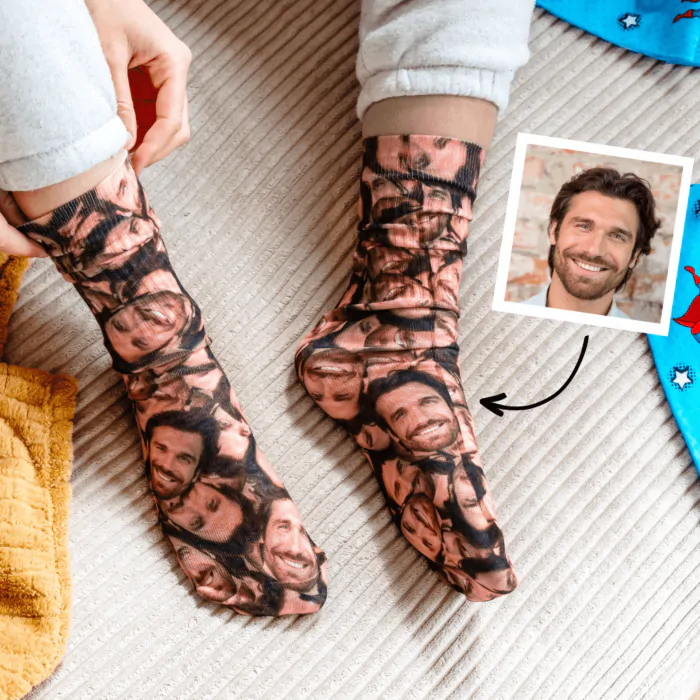 Chaussettes personnalisees photo avec votre visage CadeauxFolies