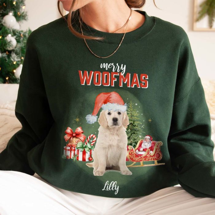 Pull de Noël Bootleg personnalisé avec votre animal de compagnie