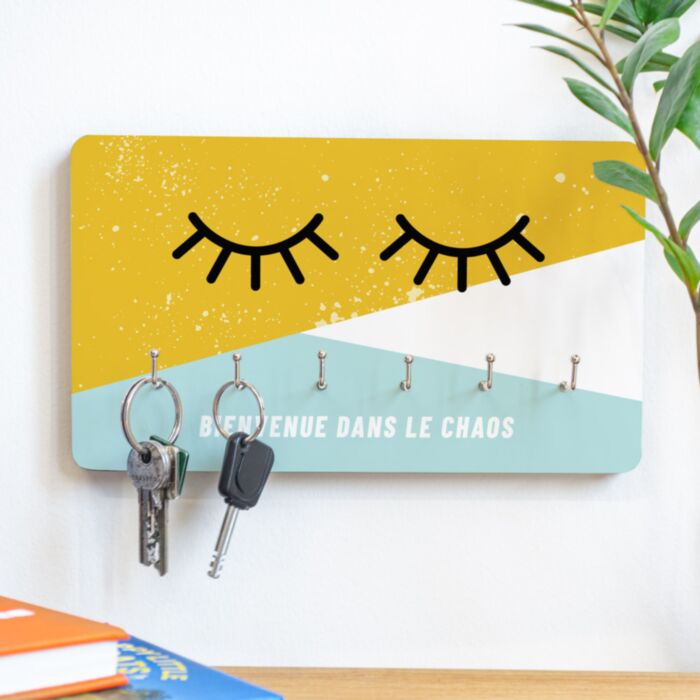 Porte-clés Mural Yeux avec texte personnalisable