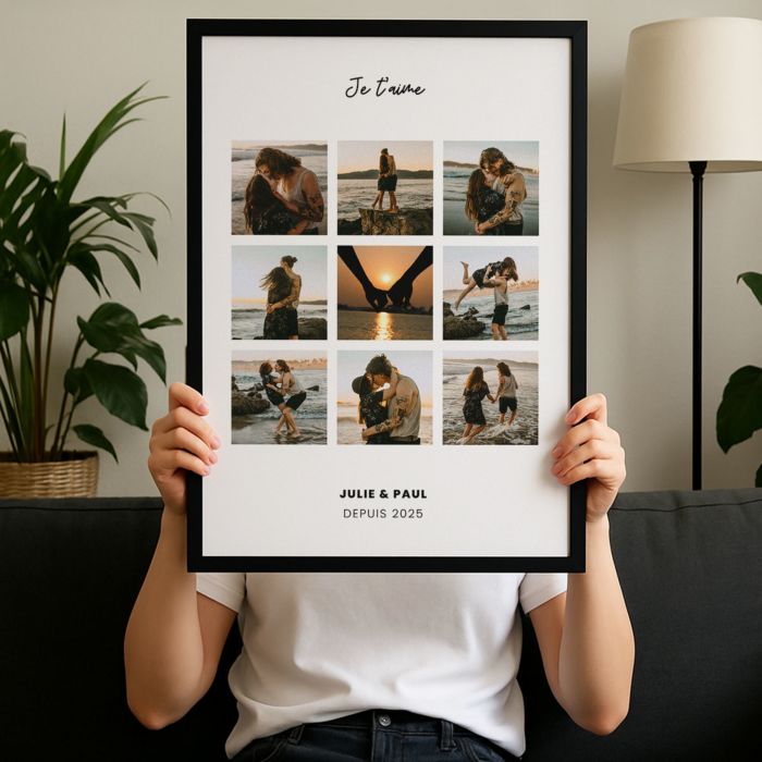 Poster personnalisé collage photos avec texte