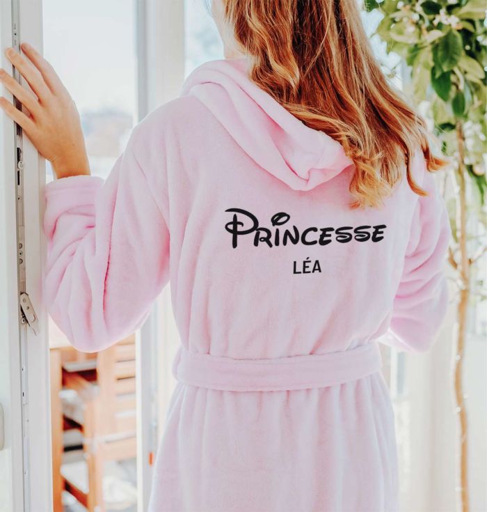 cadeaux pour femmes peignoir personnalisé princesse