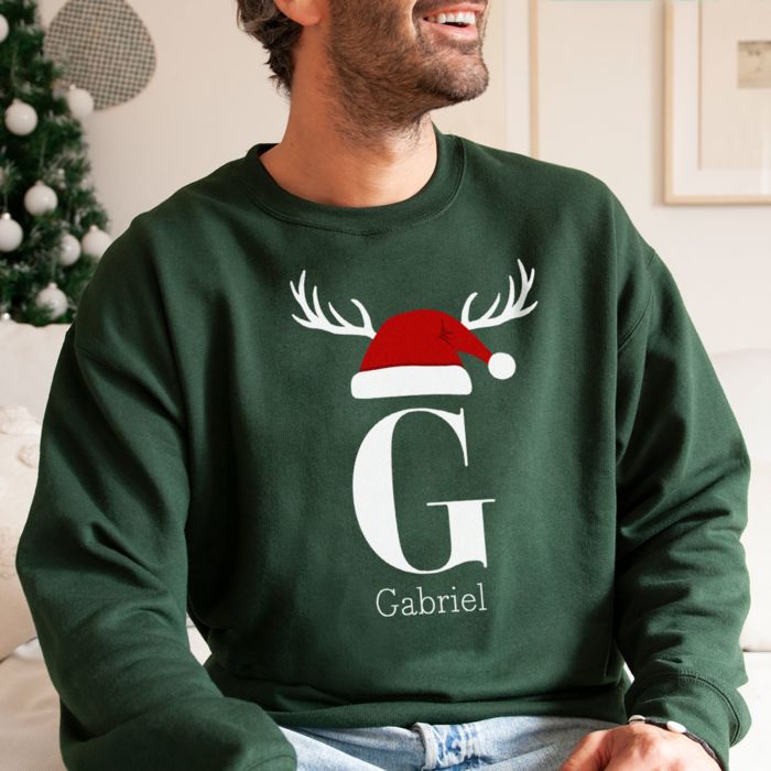 Pull de Noël personnalisé avec monogramme