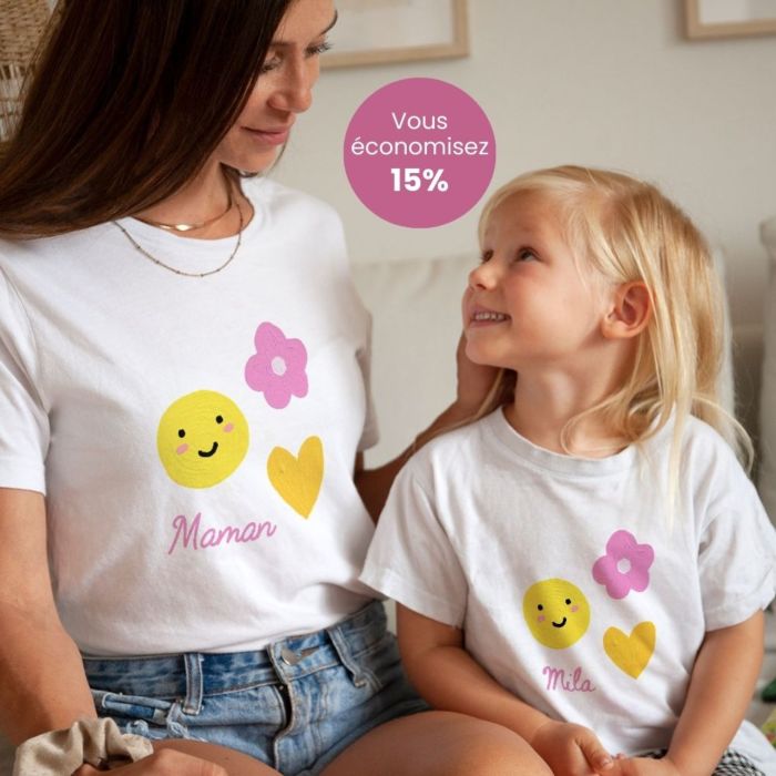 Coffret cadeau t-shirts avec dessin d’enfant