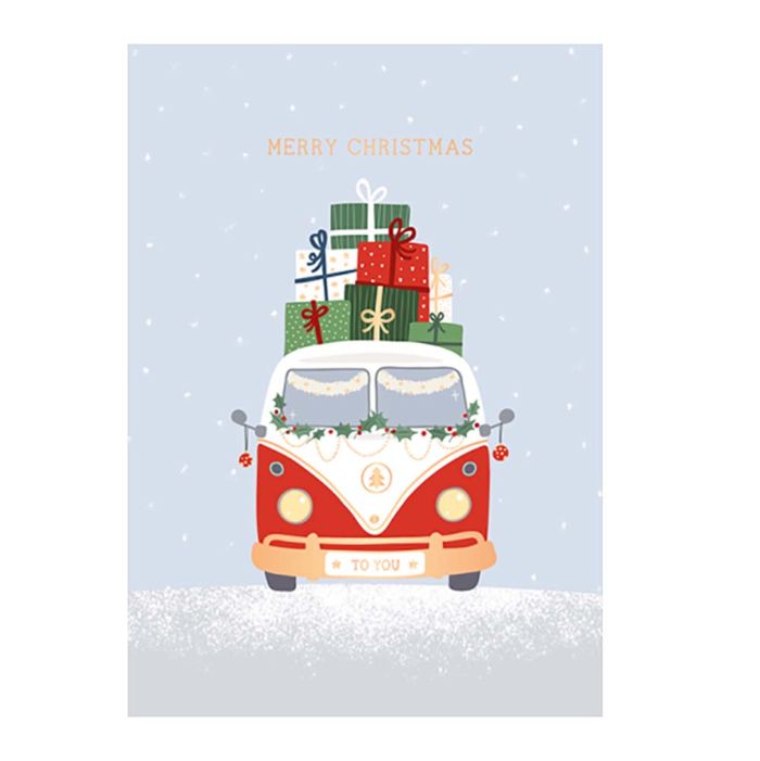 Carte de vœux de Noël Motif Bus