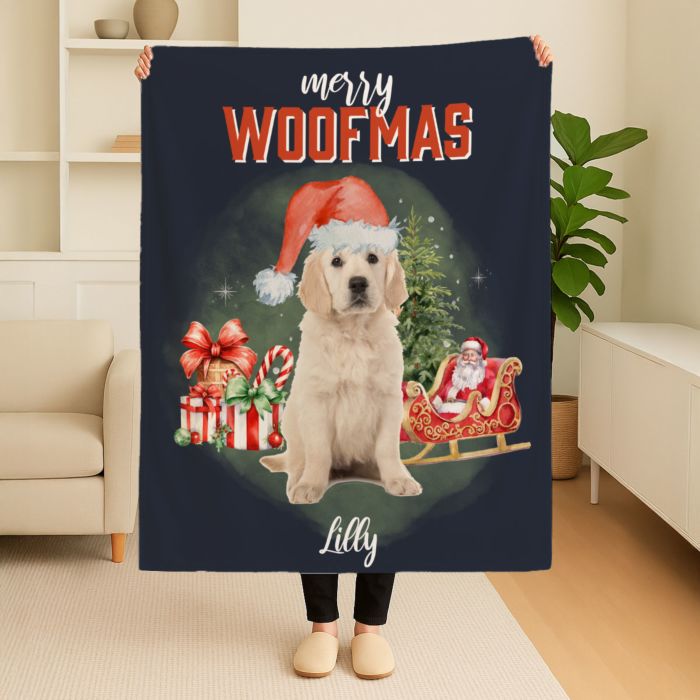 Couverture de Noël Bootleg personnalisée avec animal de compagnie