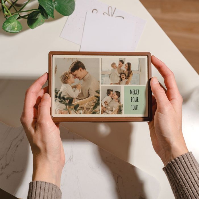 Chocolat personnalisé Carte avec 3 photos et texte