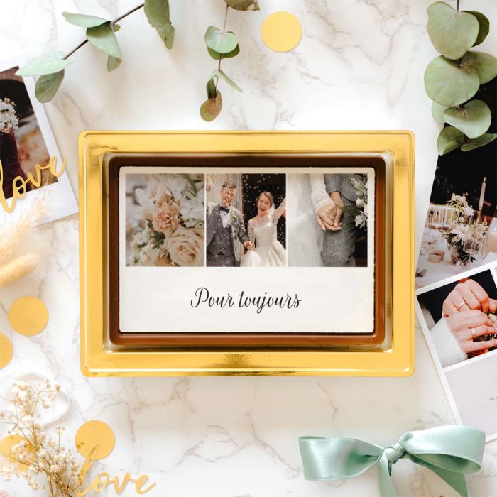 Chocolat personnalisé Carte avec collage photo et texte