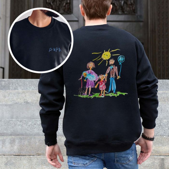 Pull personnalisé avec votre dessin devant et derrière