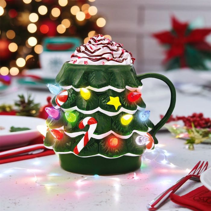Mug sapin de Noël à LED