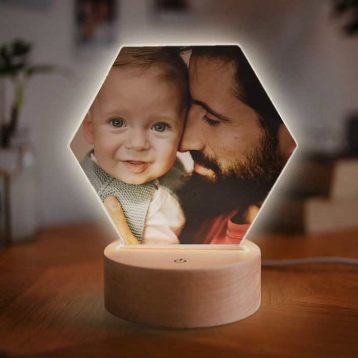 idées cadeaux parents Lampe LED avec photo