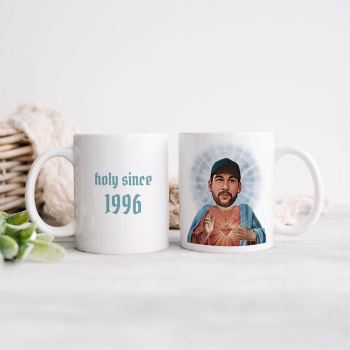 Mug personnalisé auréole avec visage et texte