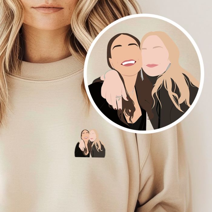 Pull personnalisé petite illustration