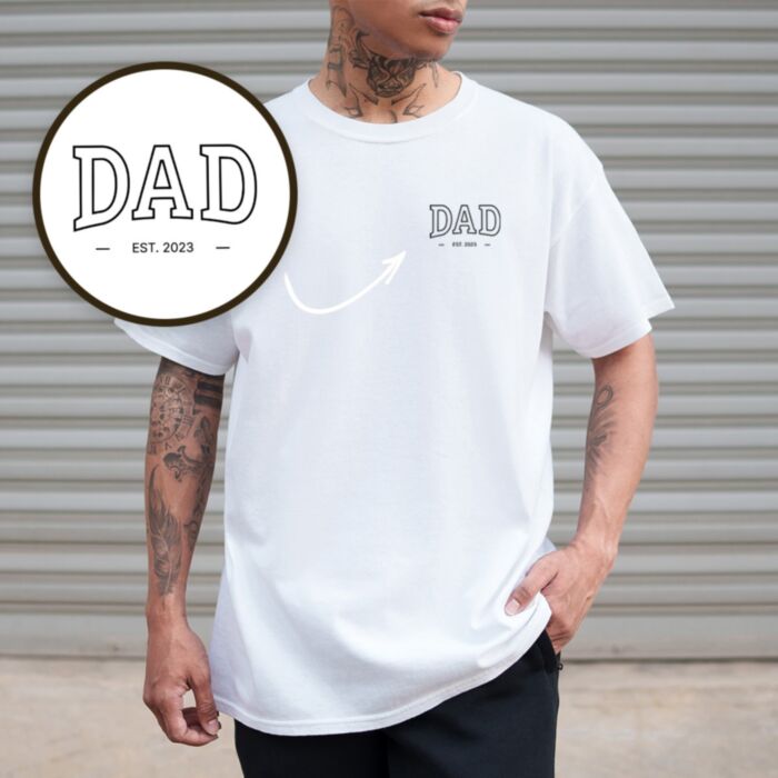 T-Shirt Personnalisé College Style DAD avec Année