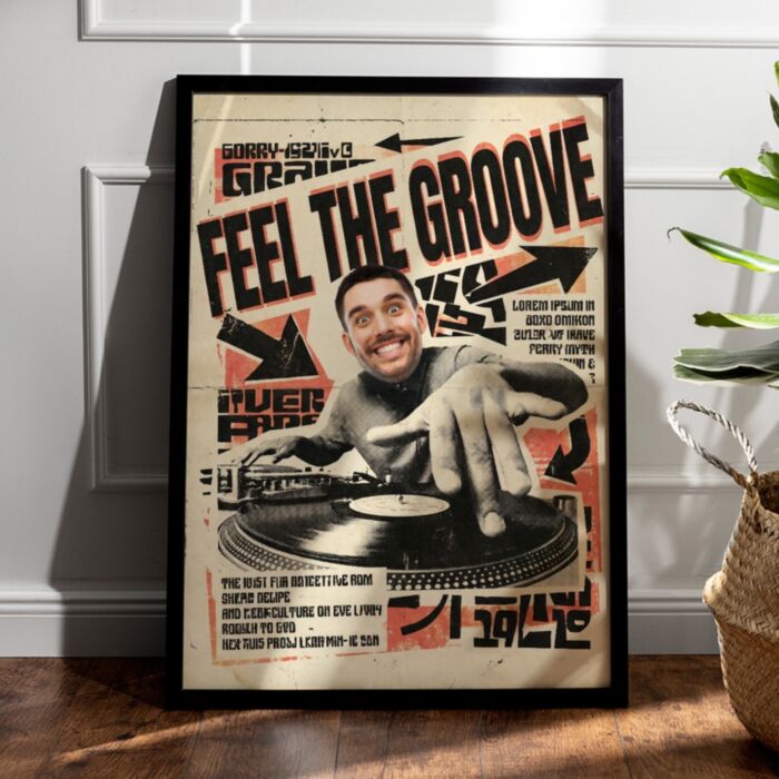 Poster personnalisé DJ des années 90 avec photo