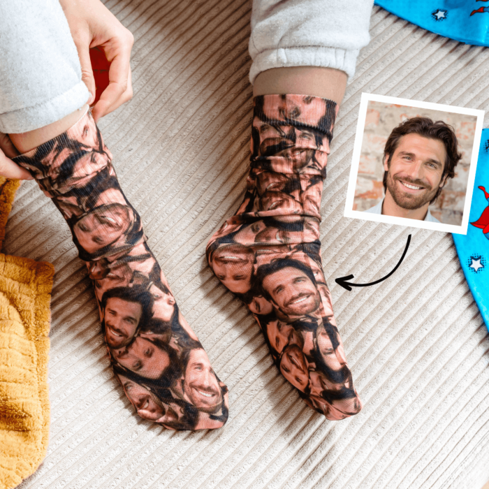 cadeau homme Chaussettes personnalisées visage