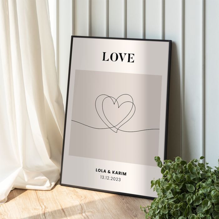 cadeau romantique Poster personnalisé avec picto et texte