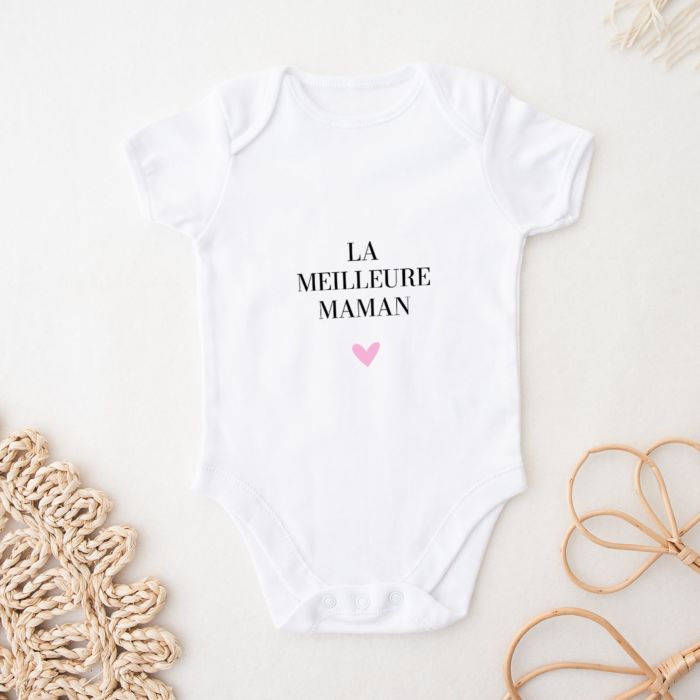 Body bébé personnalisé avec slogan et cœur