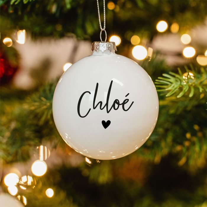 Boule de Noël personnalisée avec texte - Lot de 2