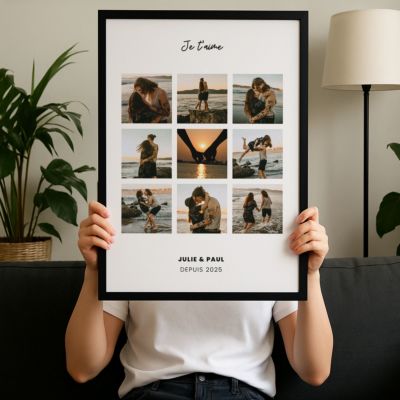 Poster personnalisé collage photos avec texte