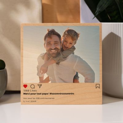 Photo sur bois personnalisée - Design Instagram