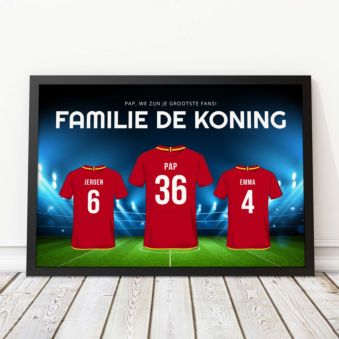 Poster personnalisé famille avec maillots de foot