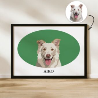 Poster Personnalisé Animaux de Compagnie avec Illustration et Choix de Couleurs