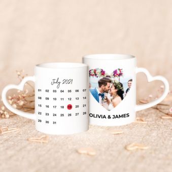 Mug personnalisé avec photo et date