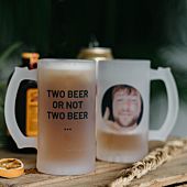Chope de bière personnalisée avec photo et texte