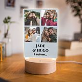 Lampe LED personnalisée avec 4 photos et texte