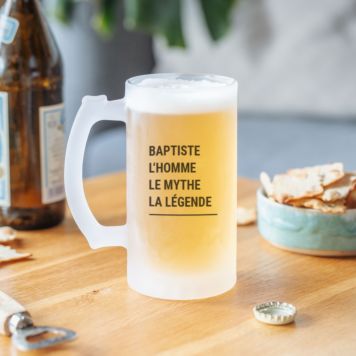 Chope de bière personnalisée avec texte