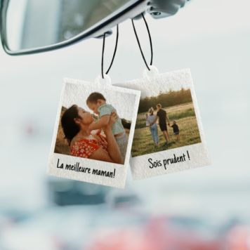 Désodorisant voiture personnalisé Design Polaroïd - Lot de 2