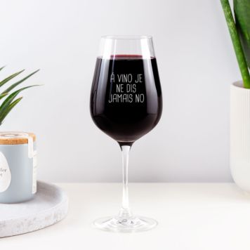 Verre à vin personnalisé avec Slogan