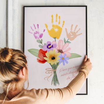 Poster personnalisé Bouquet avec empreinte de main
