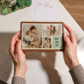 Chocolat personnalisé Carte avec 3 photos et texte