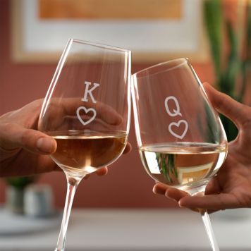 Verre à vin personnalisé King et Queen