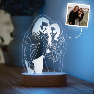 Lampe LED personnalisée Contours Illustration