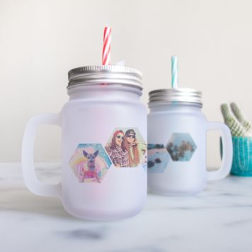 Mason Jar personnalisable avec 4 images - Design