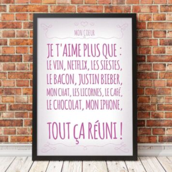 Affiche Romantique personnalisable