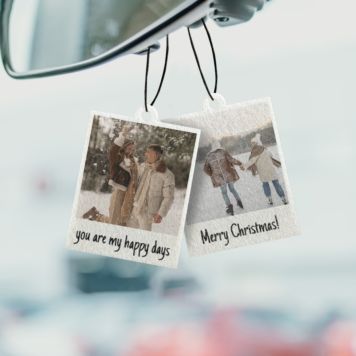 Désodorisant voiture personnalisé Design Polaroïd - Lot de 2