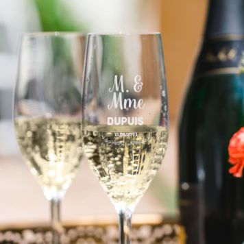 Flûte à champagne personnalisée pour mariage