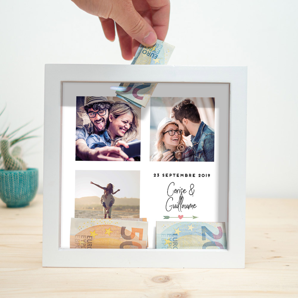 Tirelire Personnalisable pour Mariage