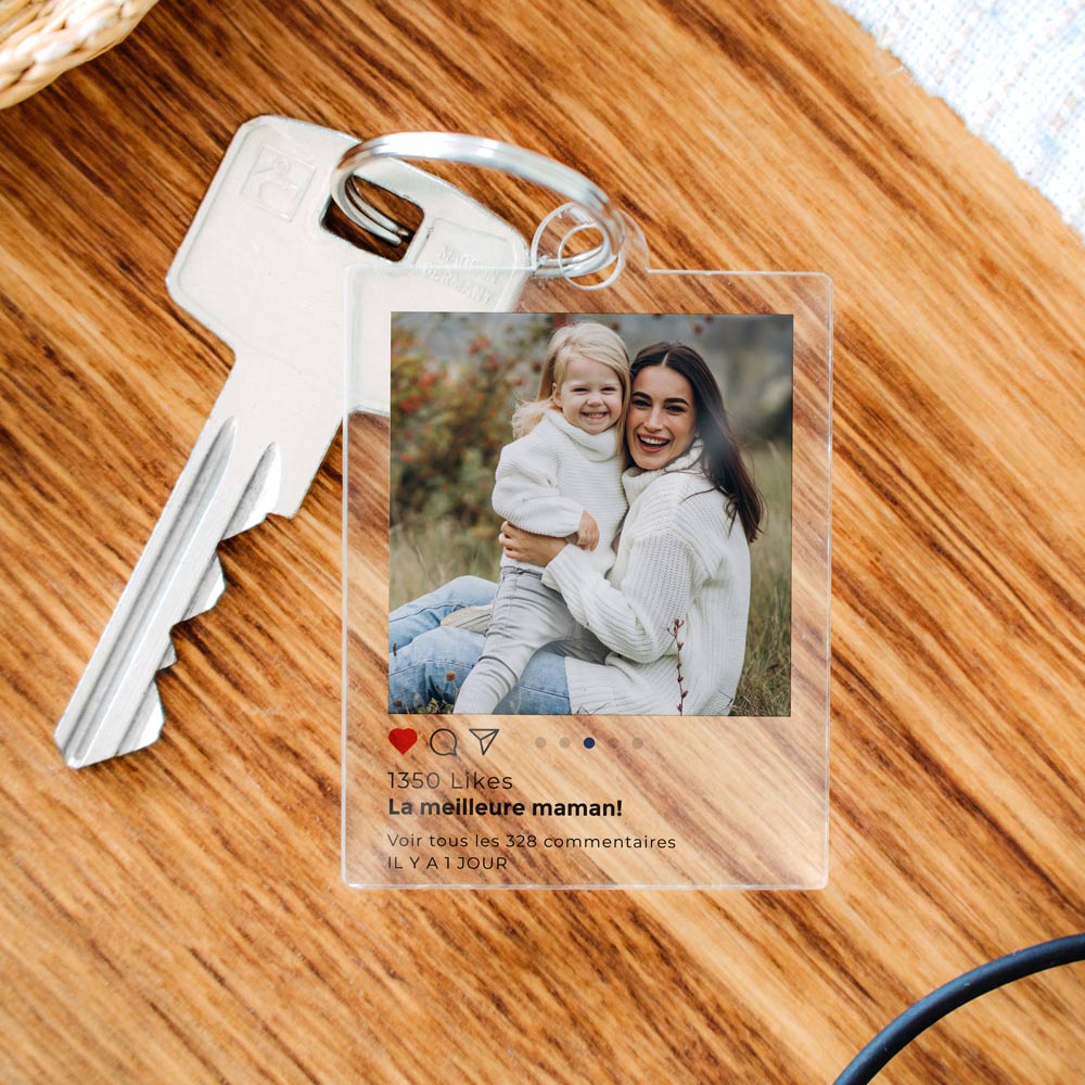 Porte-clés personnalisé en acrylique Design Instagram
