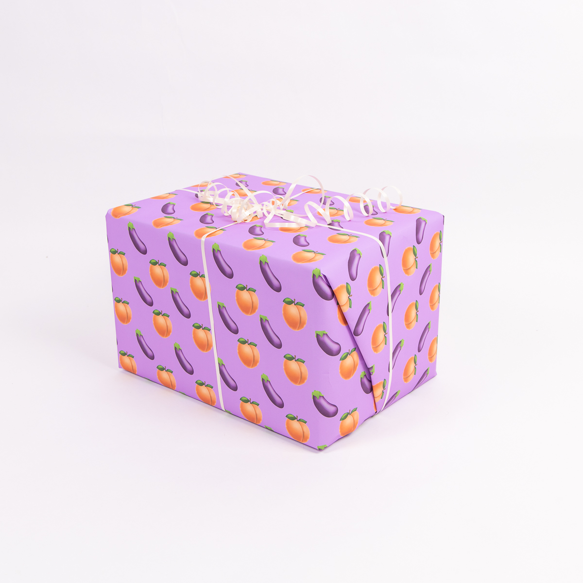 Papier cadeau pêche et aubergine