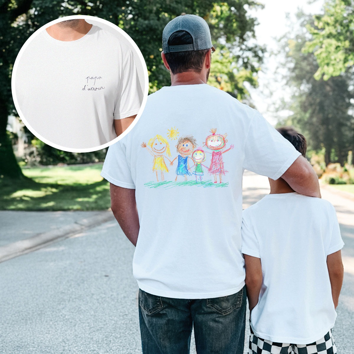 T-shirt personnalisé avec votre dessin devant et derrière T-shirt personnalisé avec votre dessin devant et derrière