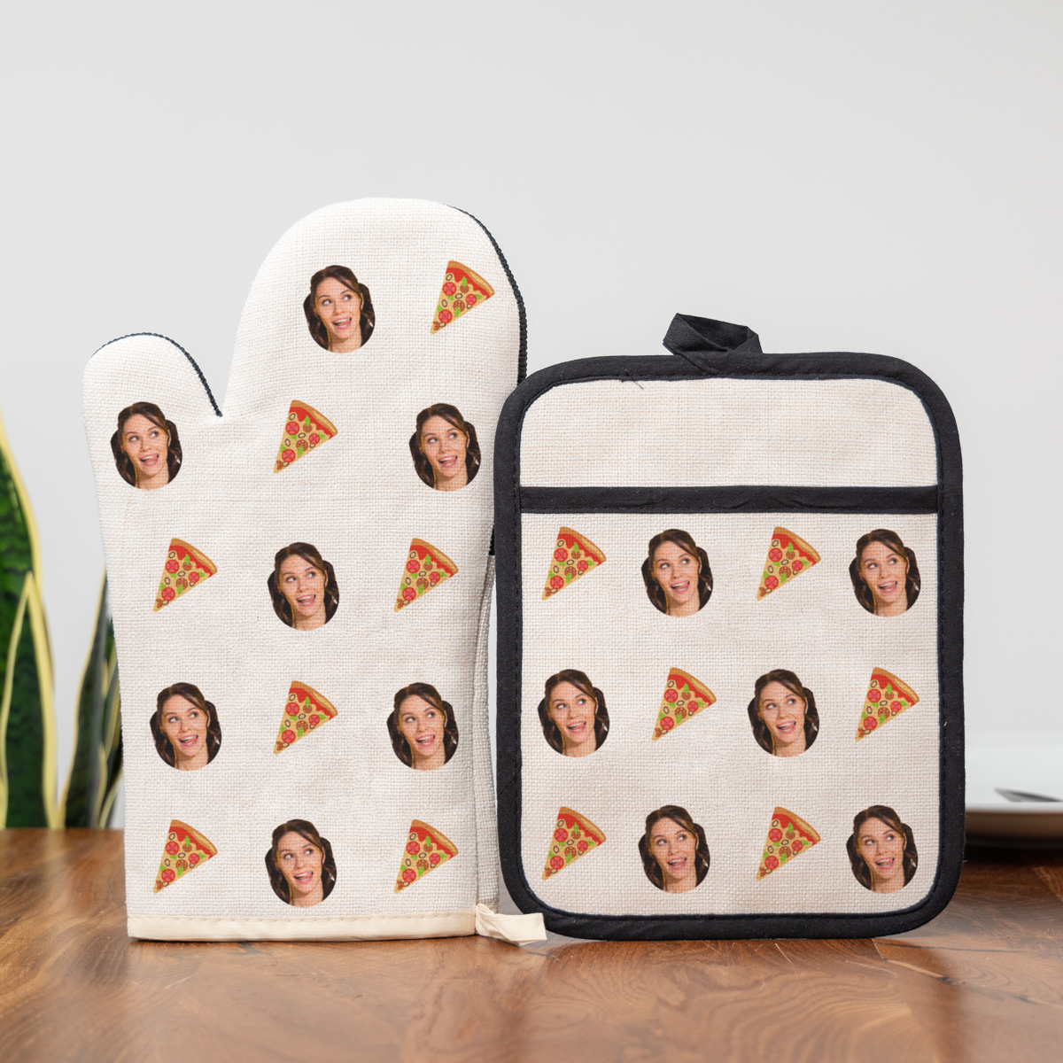 Set Gant de cuisine et manique avec visage