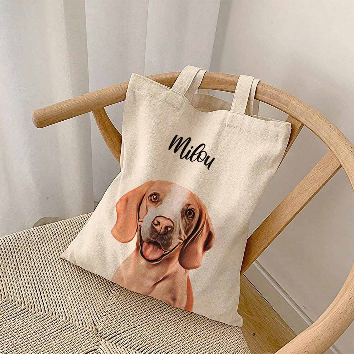 Tote bag personnalisé avec votre animal Cartoon Tote bag personnalisé avec votre animal Cartoon